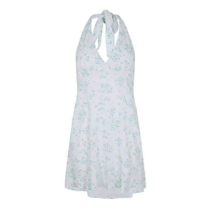 White-Blue - Front - Jack Wills Womens-Ladies Floral Halter Neck Mini Dress