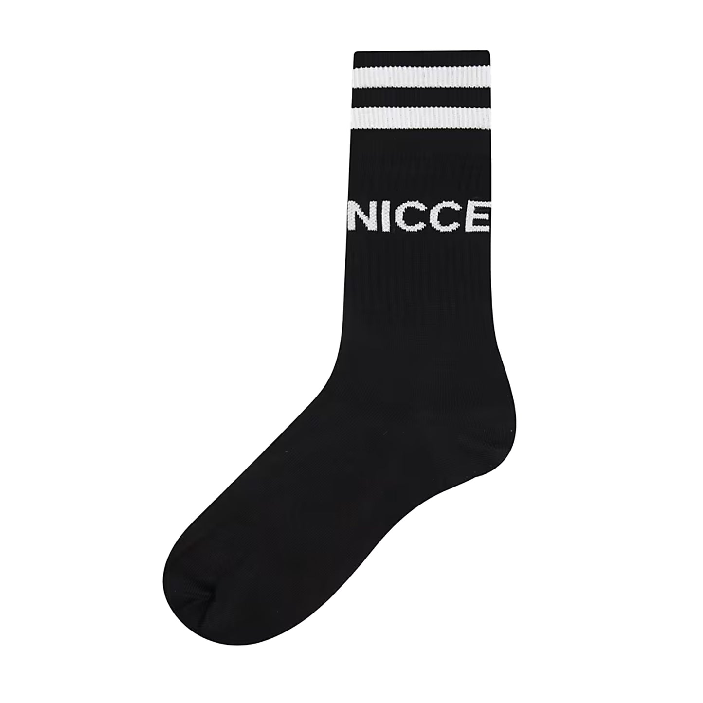 Black - Back - Nicce Mens Contrast Striped Crew Socks (Pack of 3)