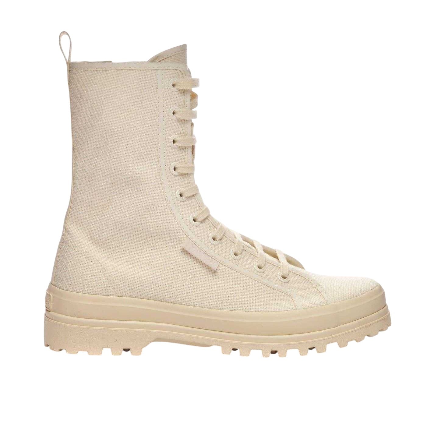 Raw Beige - Front - Superga Womens-Ladies 2341 Alpina Canvas Platform Boots