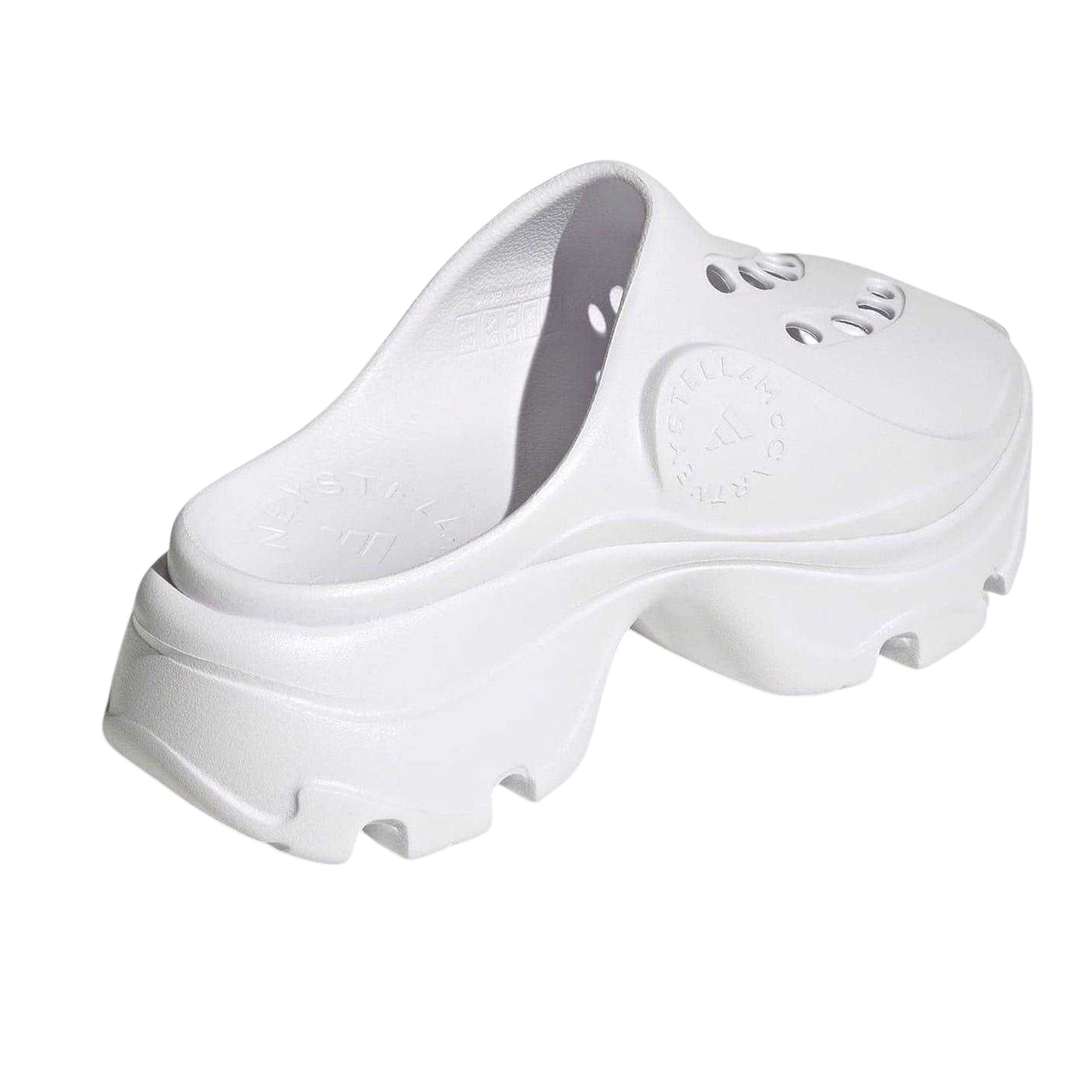 White - Back - Adidas Womens-Ladies Chunky Flat Clogs