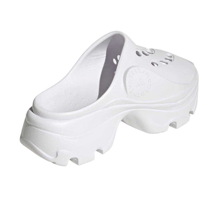 White - Back - Adidas Womens-Ladies Chunky Flat Clogs