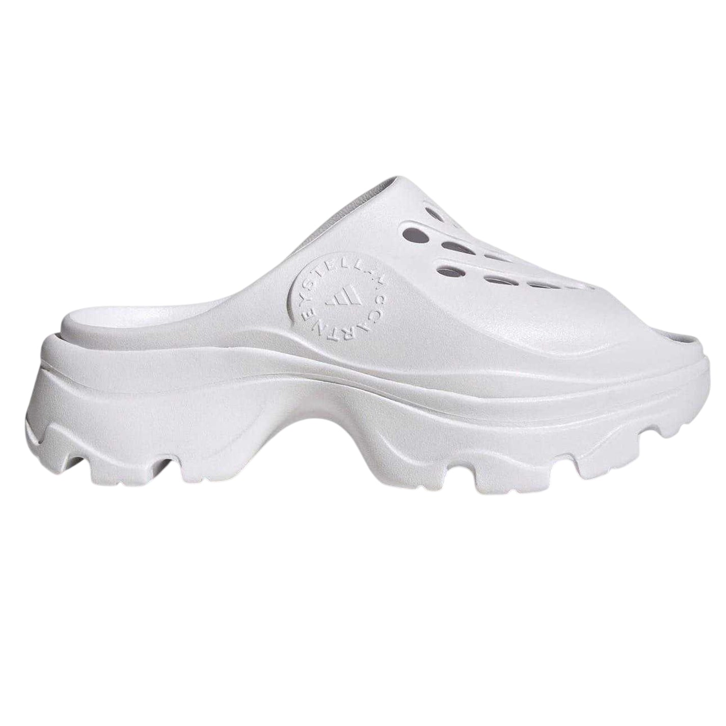 White - Front - Adidas Womens-Ladies Chunky Flat Clogs