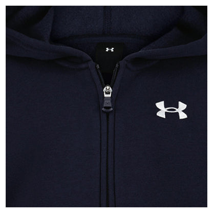 Navy-White - Side - Under Armour Baby Boys Logo Hoodie And Joggers Set
