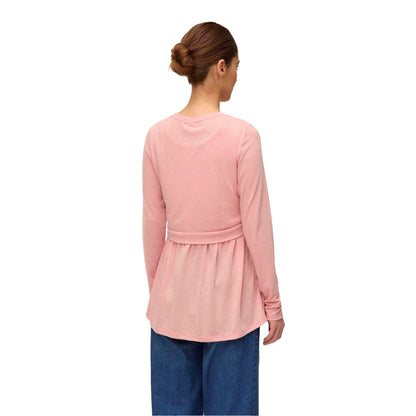 Rosette - Back - Mamalicious Womens-Ladies Maternity Puff Sleeve Top