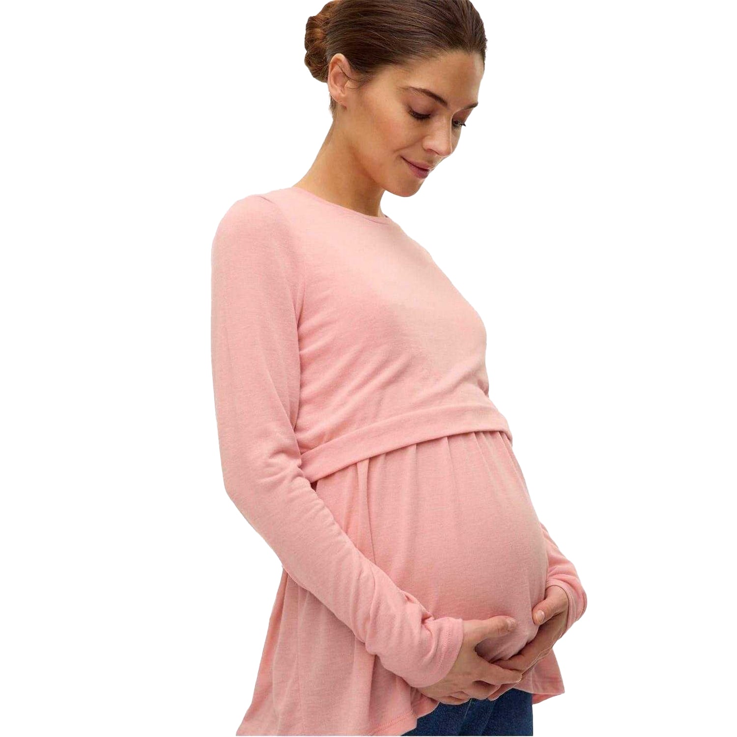 Rosette - Side - Mamalicious Womens-Ladies Maternity Puff Sleeve Top