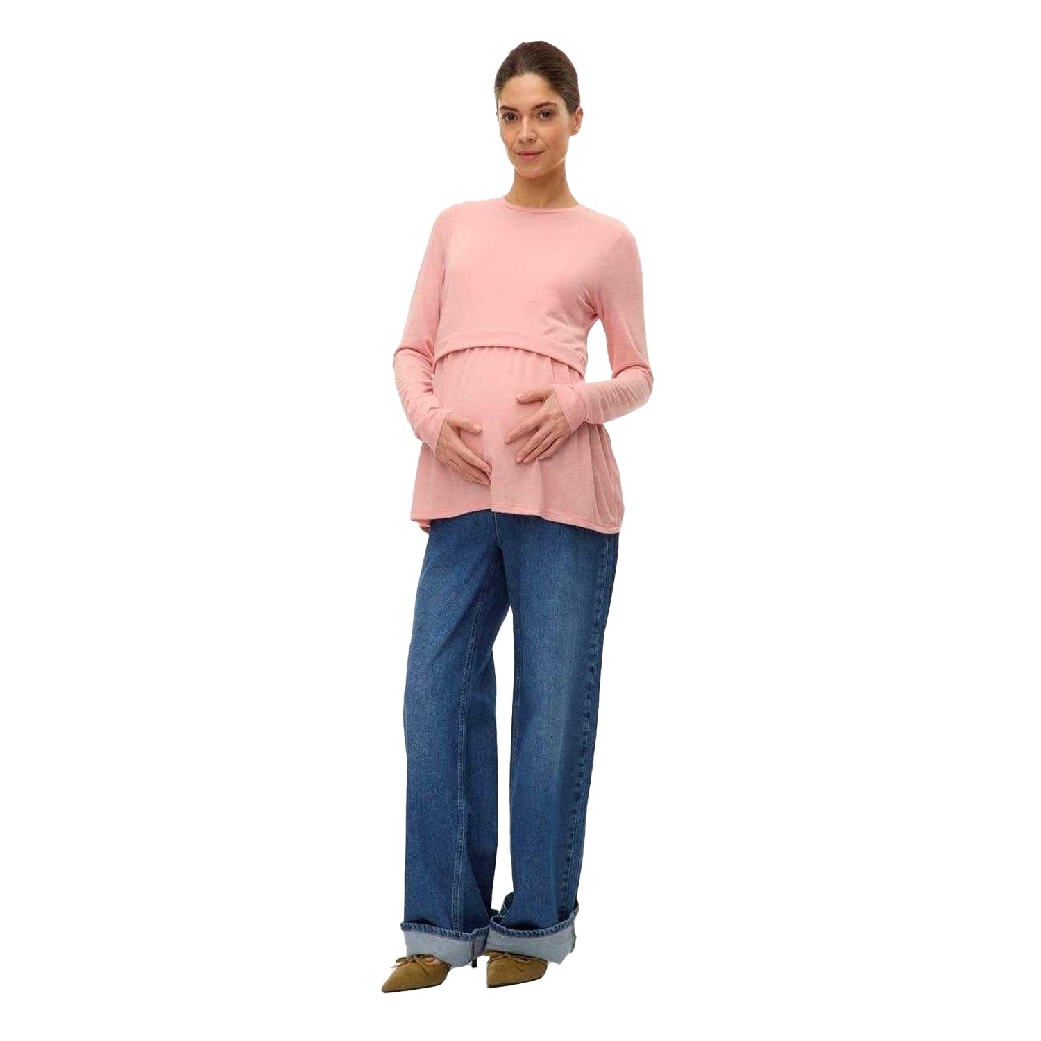 Rosette - Close up - Mamalicious Womens-Ladies Maternity Puff Sleeve Top