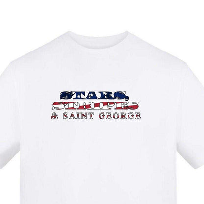 White - Side - AWD Mens Stars Stripes And Saint George England T-Shirt