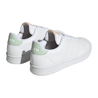 White - Back - Adidas Womens-Ladies Advantage Leather Trainers