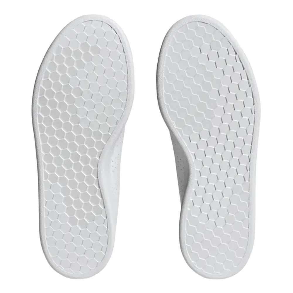 White - Pack Shot - Adidas Womens-Ladies Advantage Leather Trainers
