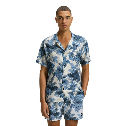 Blue - Lifestyle - Boss Mens Floral Regular Short-Sleeved Shirt