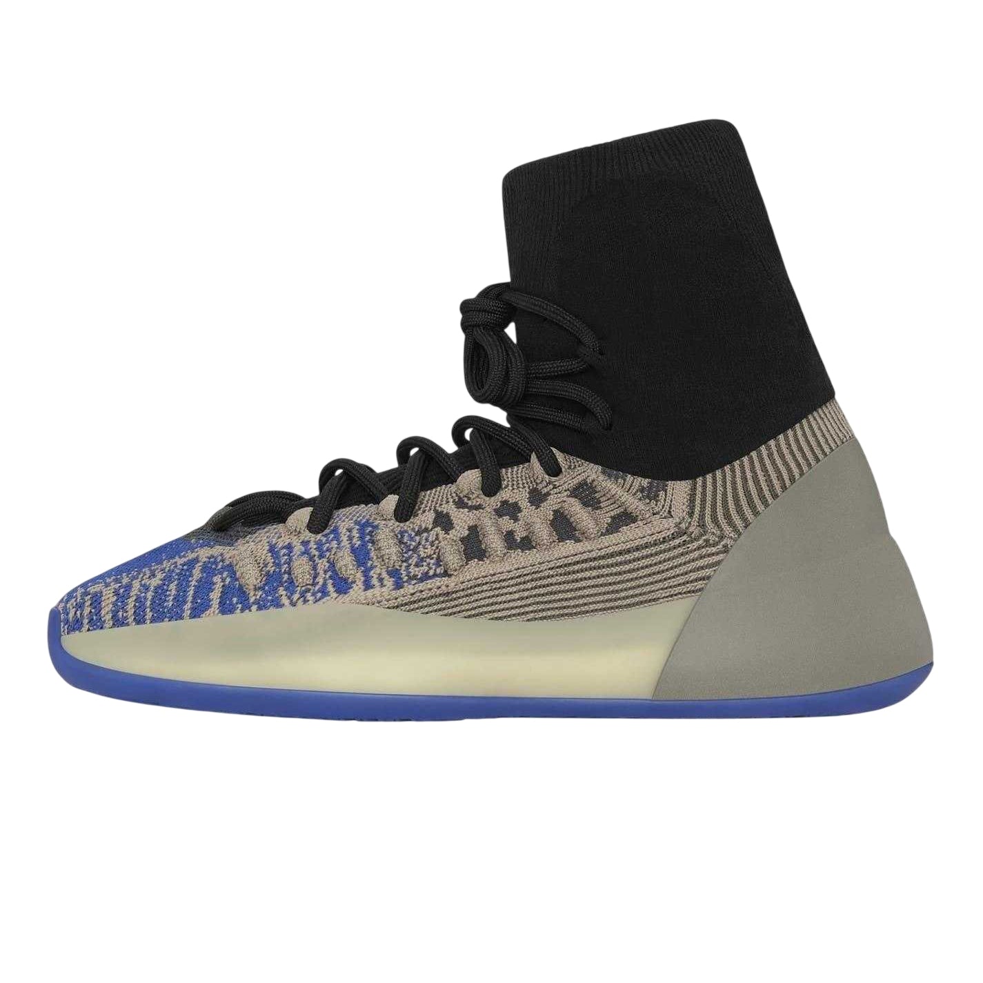 Slate-Azure - Side - Yeezy Mens Yeezy Knitted High-top High Top Trainers