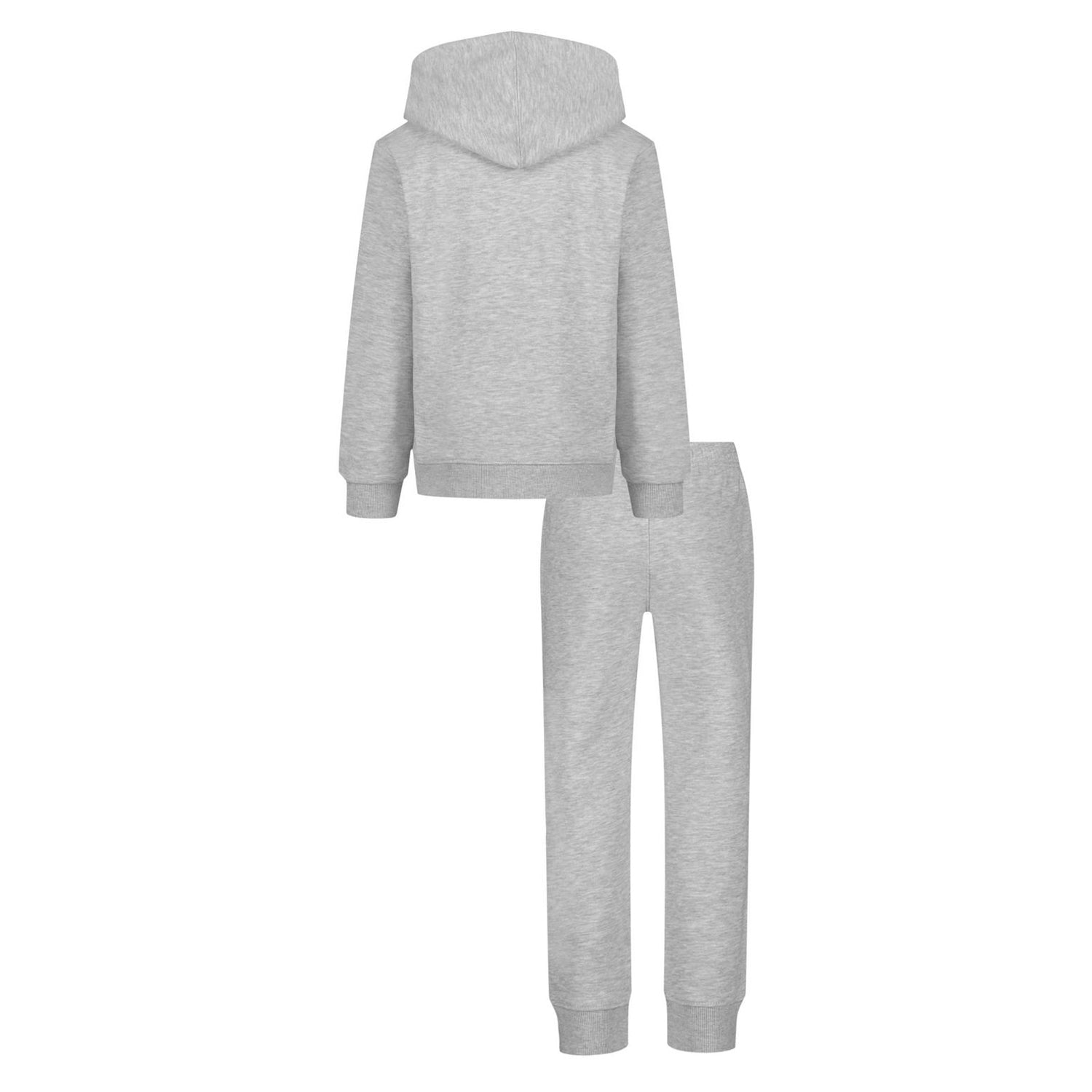 Grey-White - Back - Under Armour Boys Big Logo Hoodie And Joggers Set