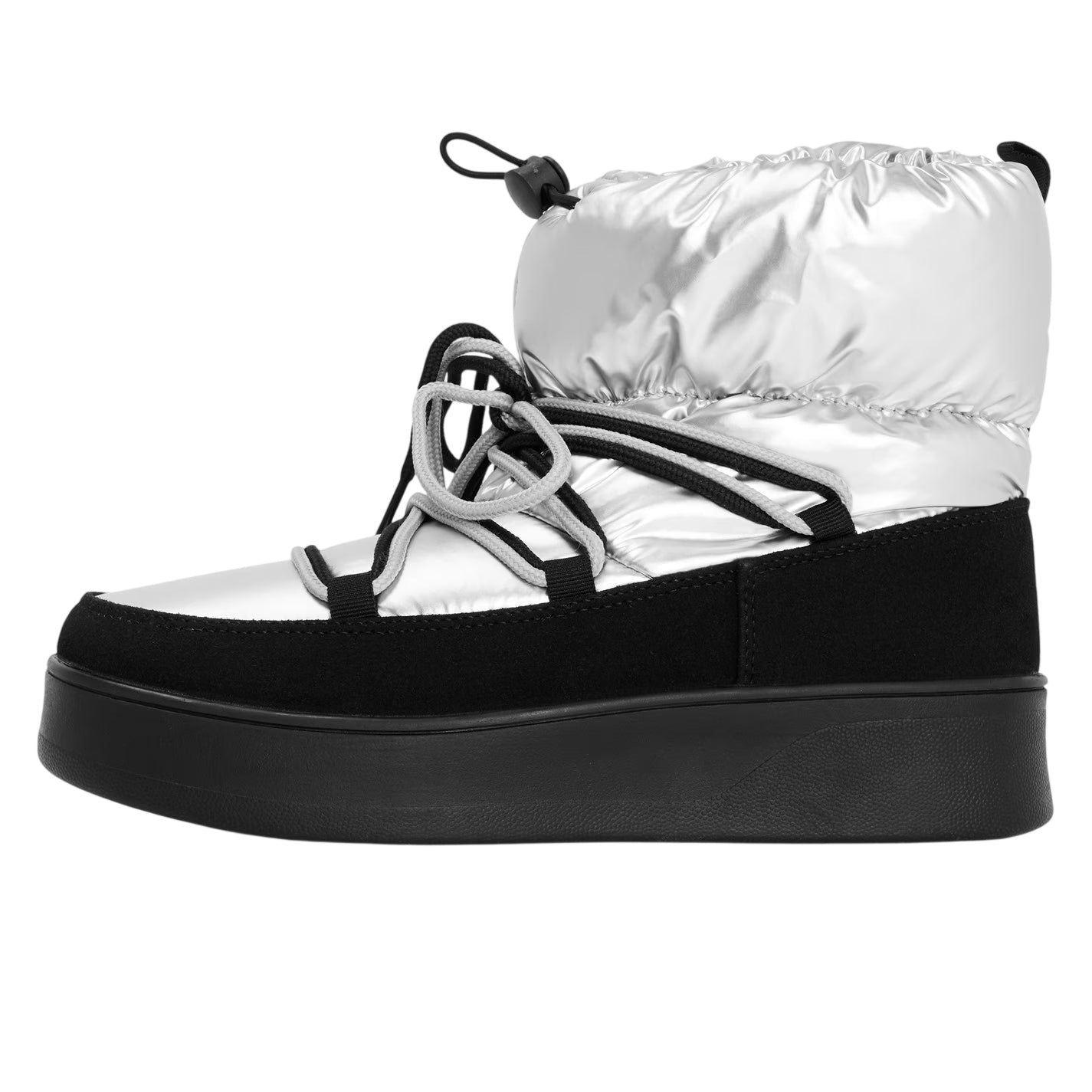 Silver - Back - Steve Madden Womens-Ladies Zienna Block Heel Snow Boots