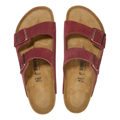Red - Back - Birkenstock Womens-Ladies Arizona Leather Sandals