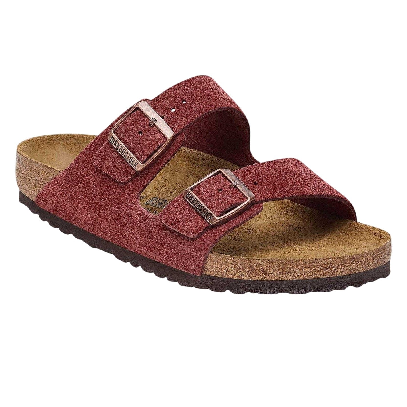 Red - Side - Birkenstock Womens-Ladies Arizona Leather Sandals