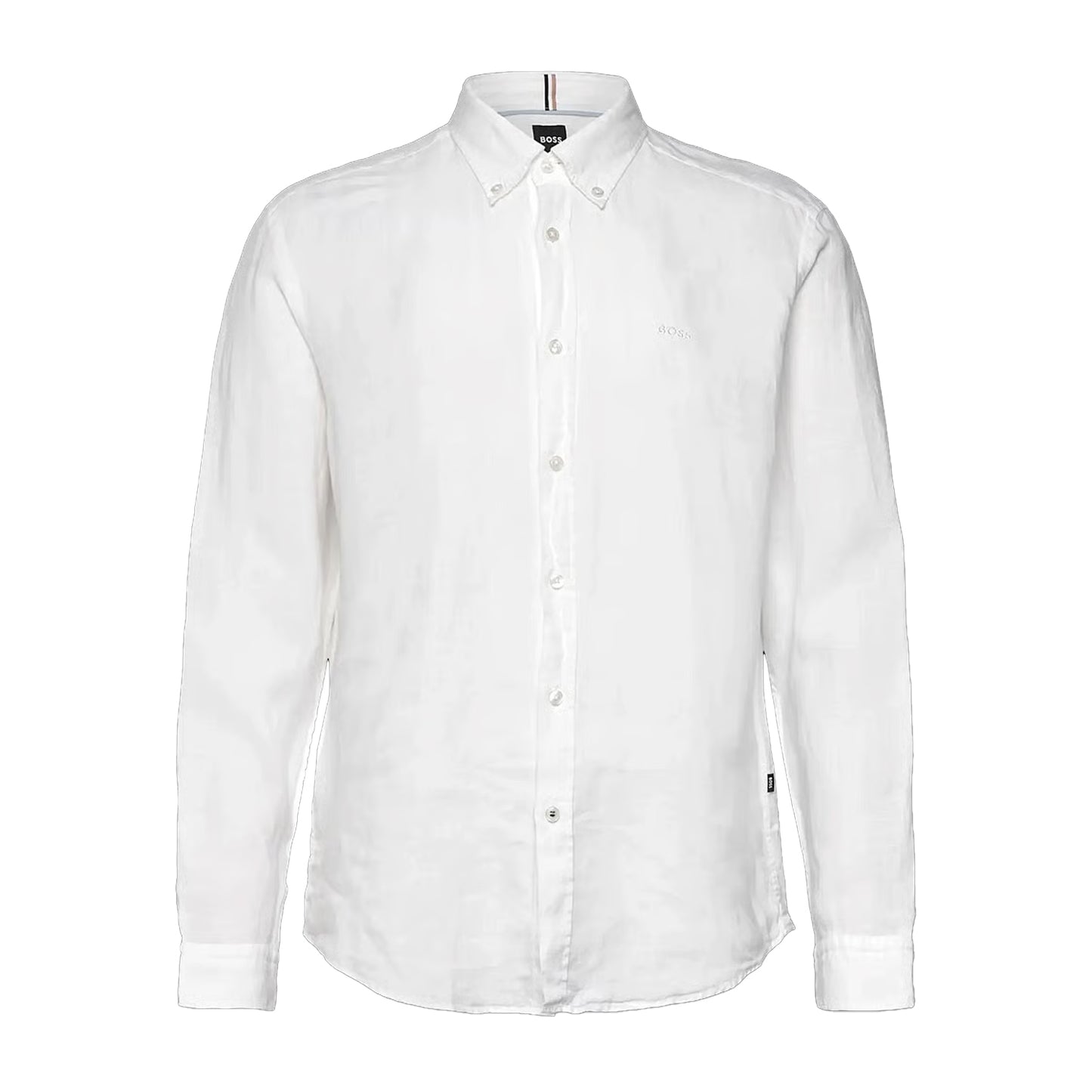 White - Front - Boss Mens Liam Point Collar Regular Long-Sleeved Shirt