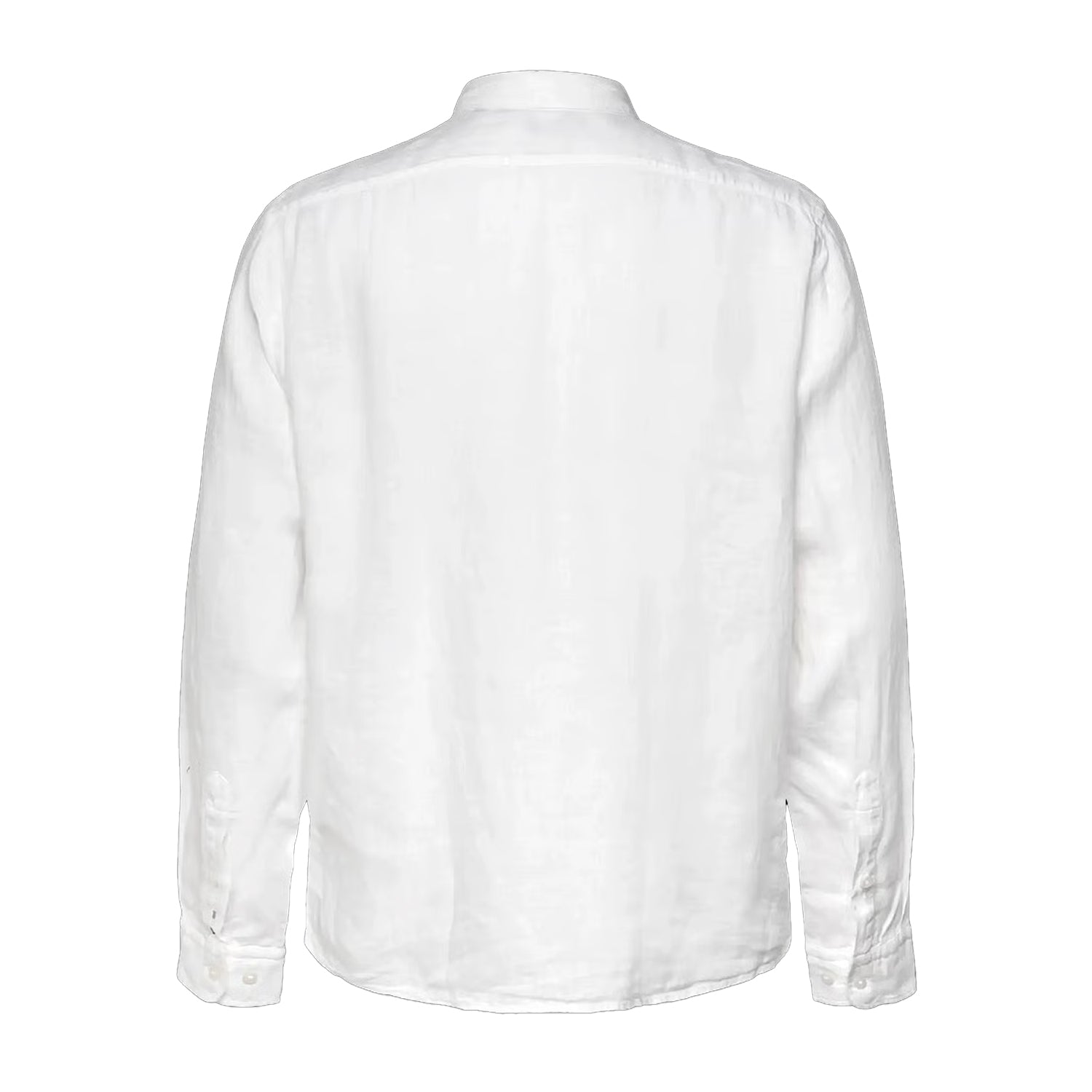 White - Back - Boss Mens Liam Point Collar Regular Long-Sleeved Shirt