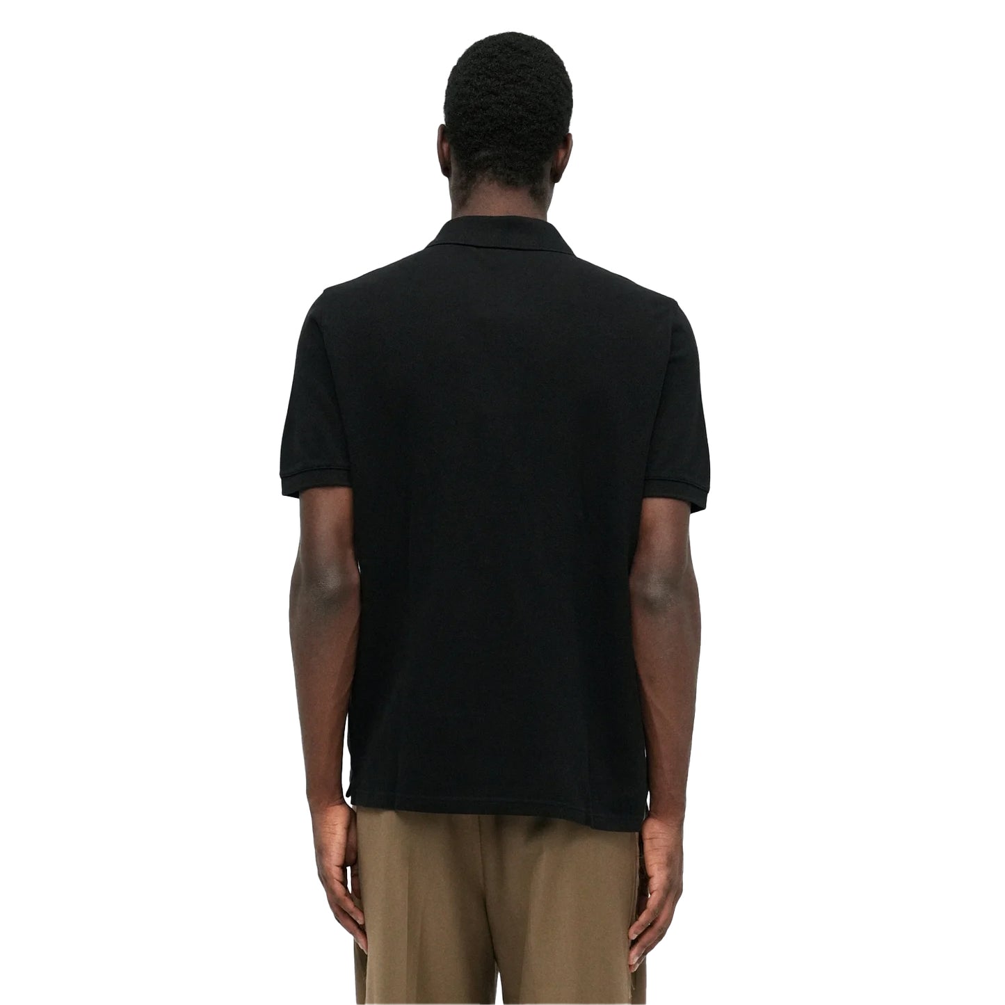 Black - Back - Maison Kitsuné Mens Fox Short-Sleeved Polo Shirt