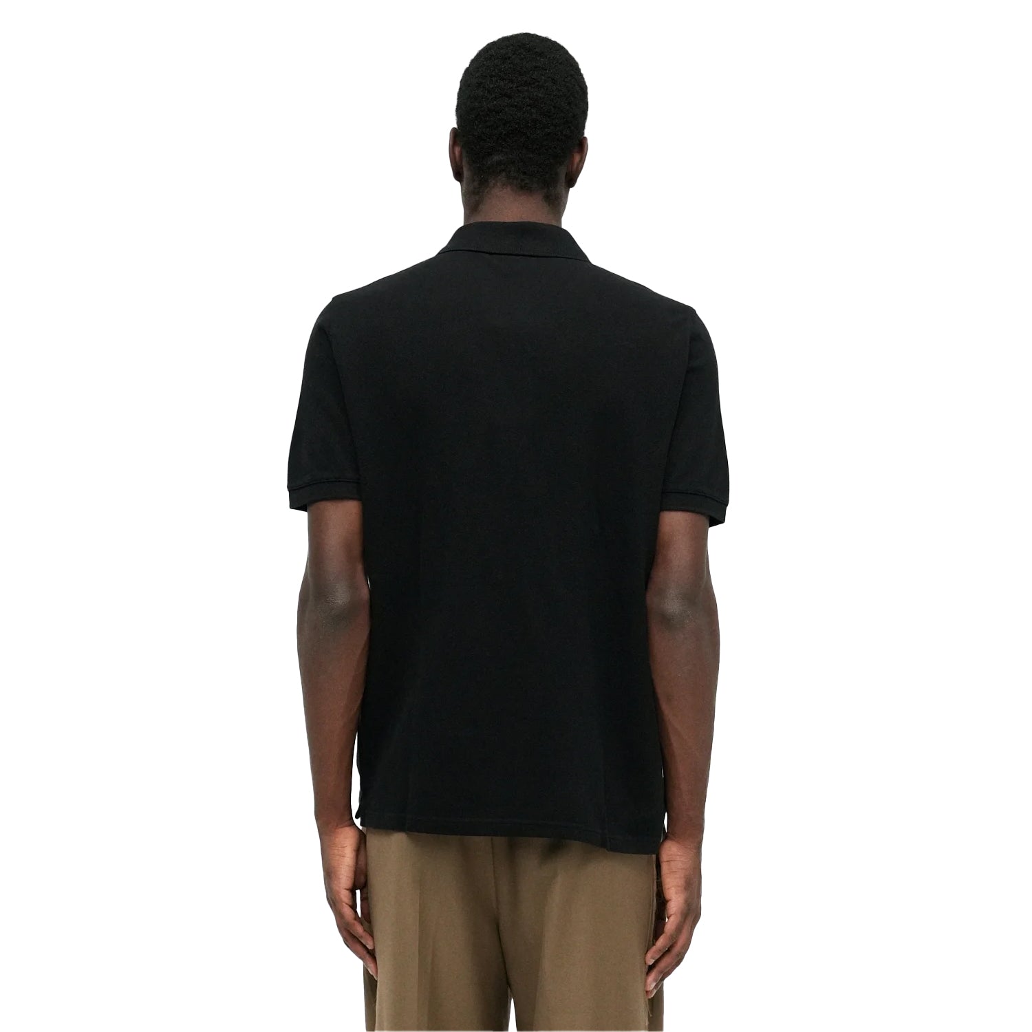 Black - Back - Maison Kitsuné Mens Fox Short-Sleeved Polo Shirt