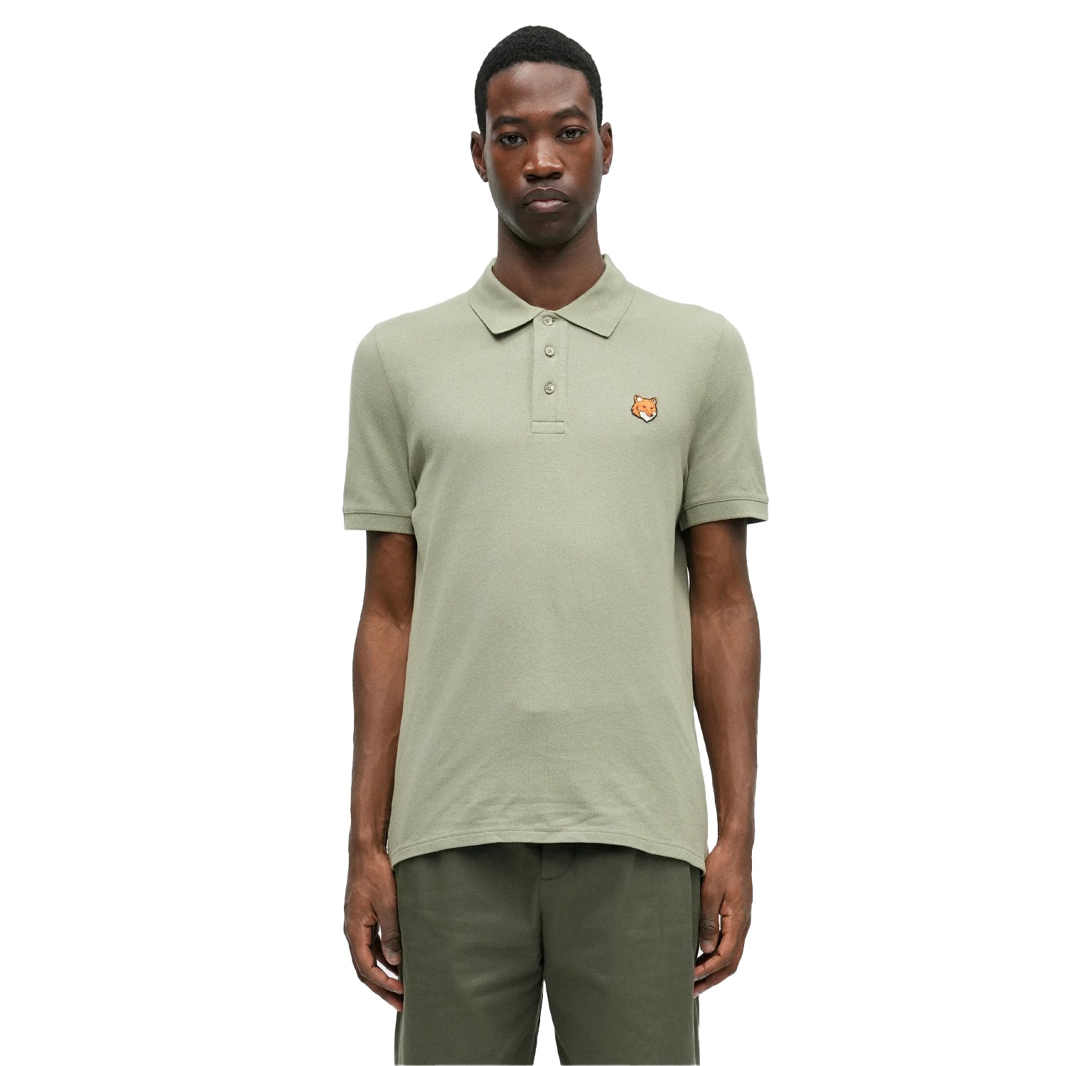 Laurel Green - Lifestyle - Maison Kitsuné Mens Fox Short-Sleeved Polo Shirt