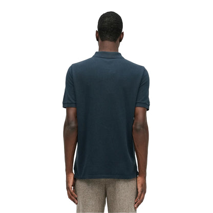 Classic Navy Blue - Back - Maison Kitsuné Mens Fox Short-Sleeved Polo Shirt