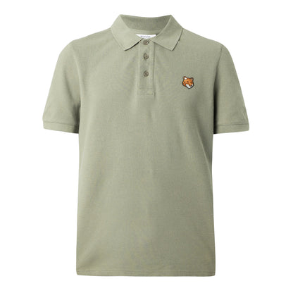 Laurel Green - Front - Maison Kitsuné Mens Fox Short-Sleeved Polo Shirt