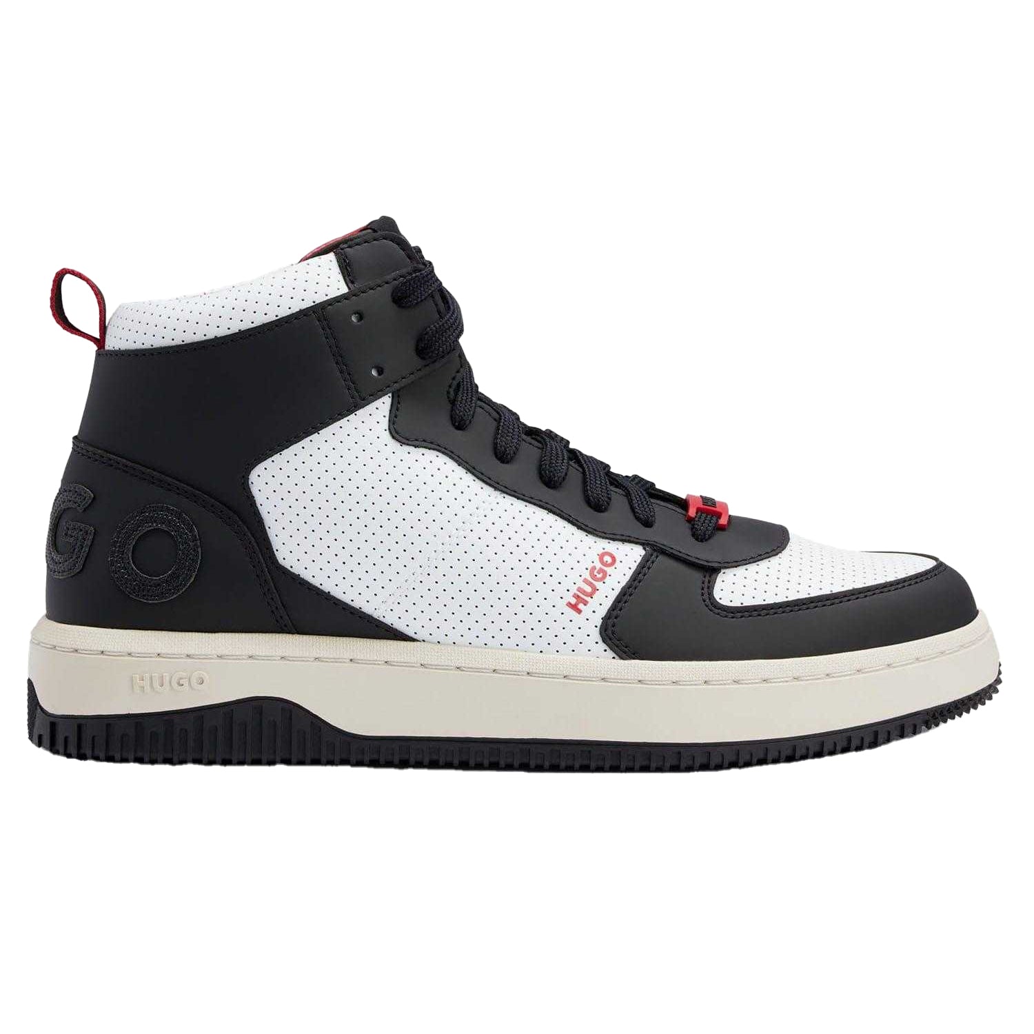 White-Black - Lifestyle - Hugo Mens Kilian Leather High-top Trainers
