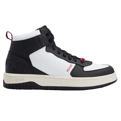 White-Black - Lifestyle - Hugo Mens Kilian Leather High-top Trainers