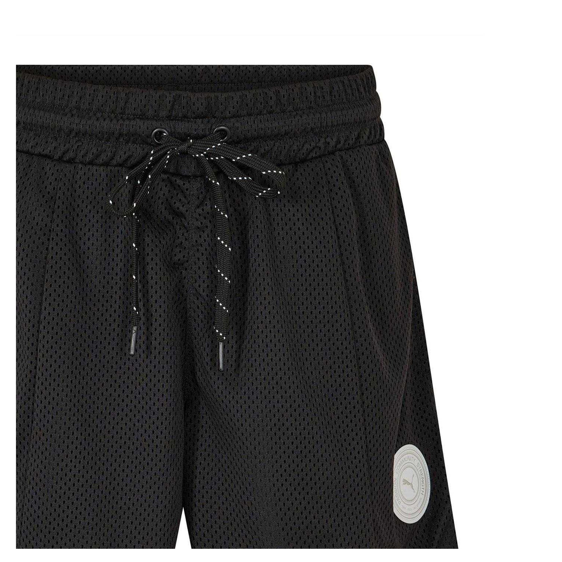 Puma Black - Side - Puma Womens-Ladies Jersey Sweat Shorts