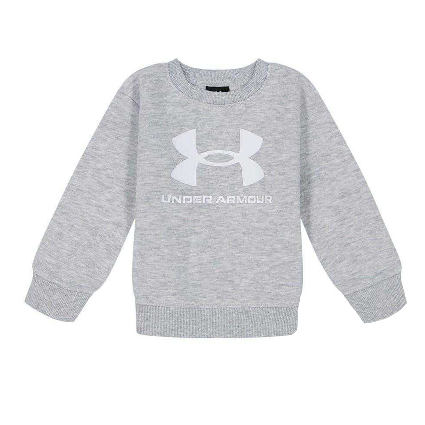 Grey-White - Side - Under Armour Baby Boys Big Logo Sweatshirt & Jogging Bottoms Set