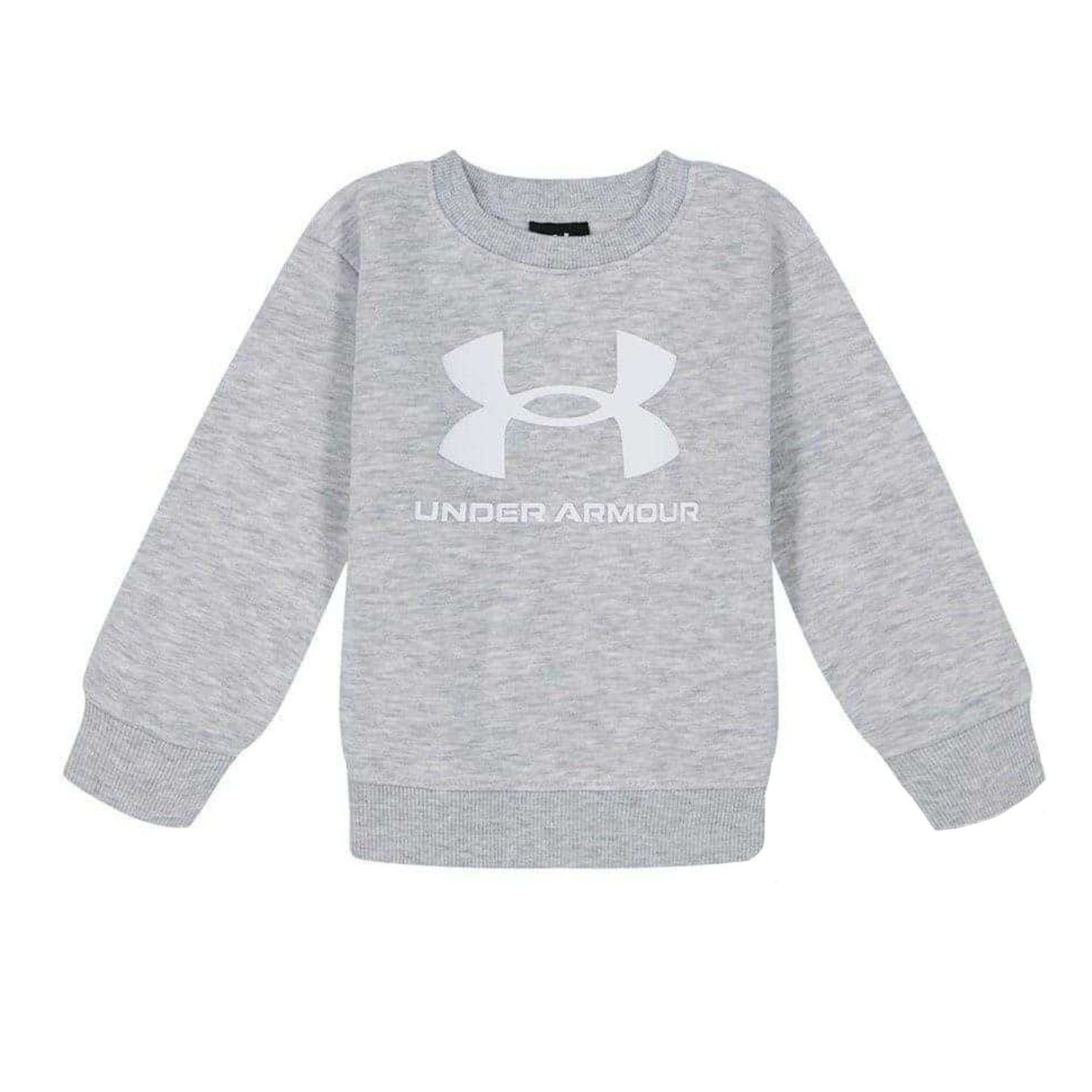 Grey-White - Side - Under Armour Baby Boys Big Logo Sweatshirt & Jogging Bottoms Set