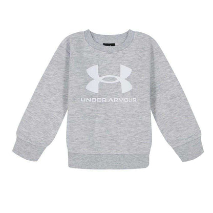 Grey-White - Side - Under Armour Baby Boys Big Logo Sweatshirt & Jogging Bottoms Set