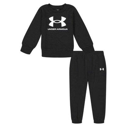 Black-White - Front - Under Armour Baby Boys Big Logo Sweatshirt & Jogging Bottoms Set