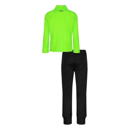 Lime-Black - Back - Under Armour Boys Quarter Zip Tracksuit Set