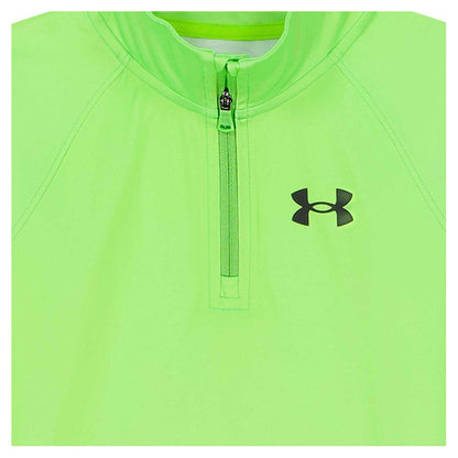 Lime-Black - Side - Under Armour Boys Quarter Zip Tracksuit Set