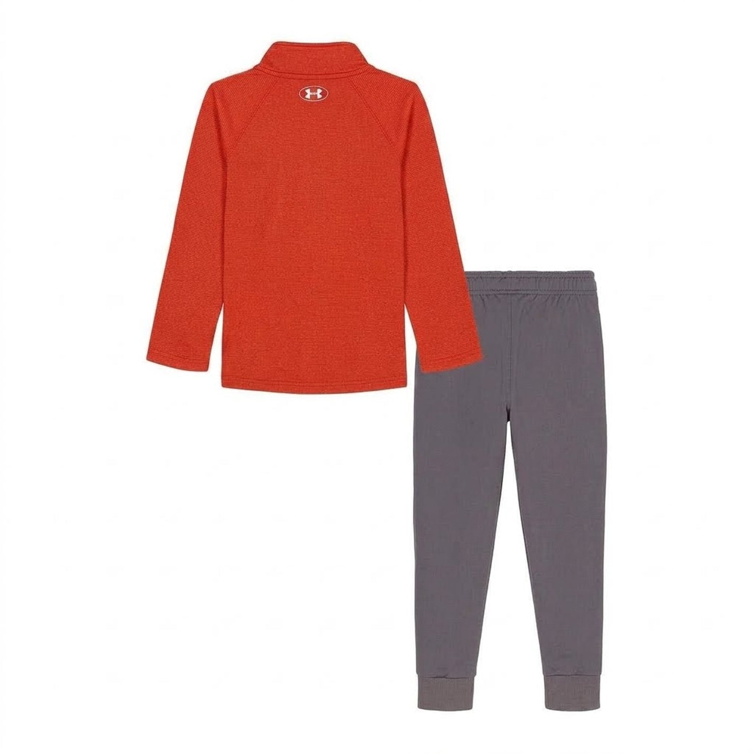 Red-Grey - Back - Under Armour Boys Quarter Zip Tracksuit Set