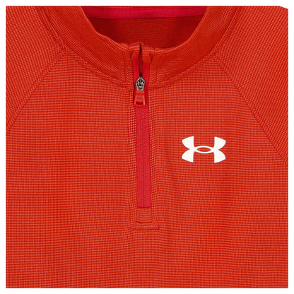 Red-Grey - Side - Under Armour Boys Quarter Zip Tracksuit Set