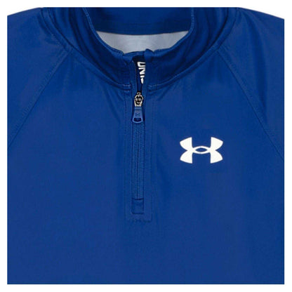Tech Blue-Black - Side - Under Armour Boys Quarter Zip Tracksuit Set