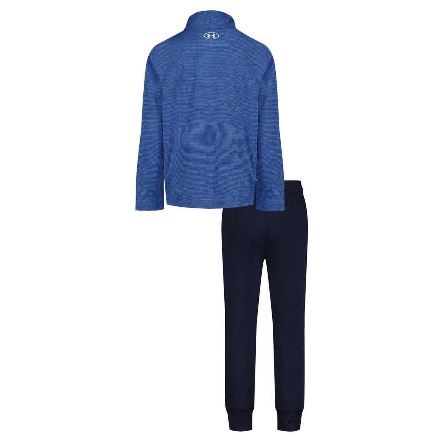 Blue-Navy - Back - Under Armour Boys Quarter Zip Tracksuit Set