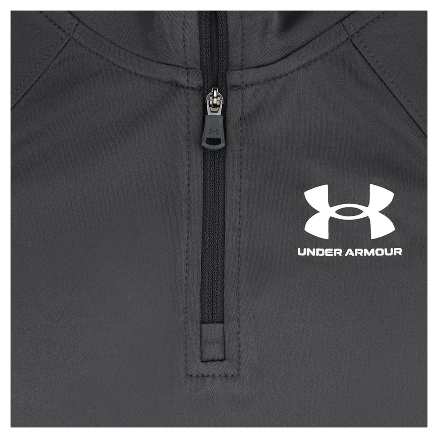 Grey-Black - Side - Under Armour Boys Quarter Zip Tracksuit Set