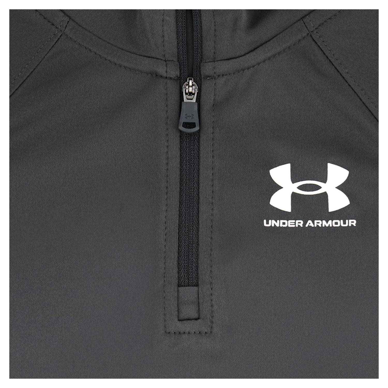 Grey-Black - Side - Under Armour Boys Quarter Zip Tracksuit Set