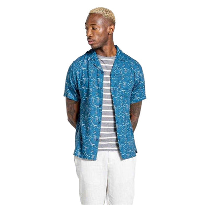 Poseidon Blue - Side - Craghoppers Mens Hula Cactus Regular Shirt