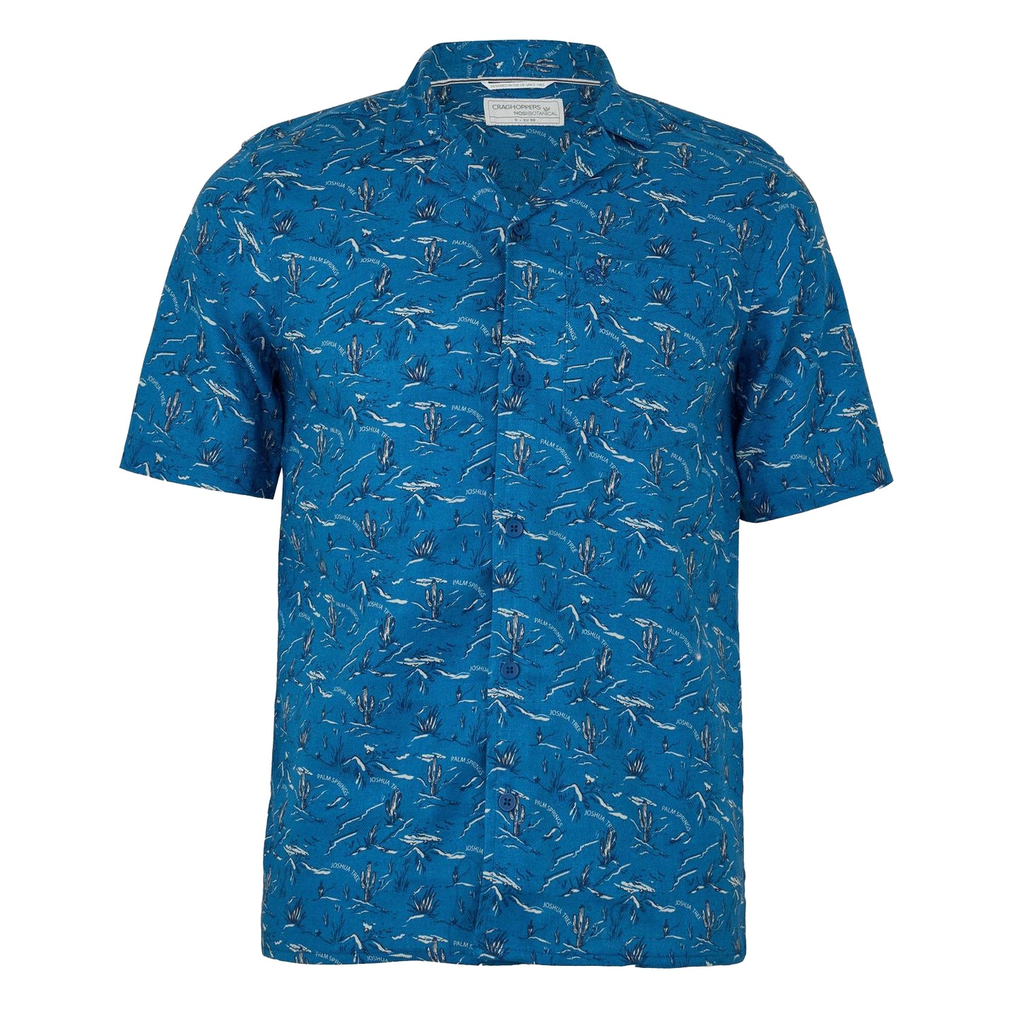 Poseidon Blue - Front - Craghoppers Mens Hula Cactus Regular Shirt