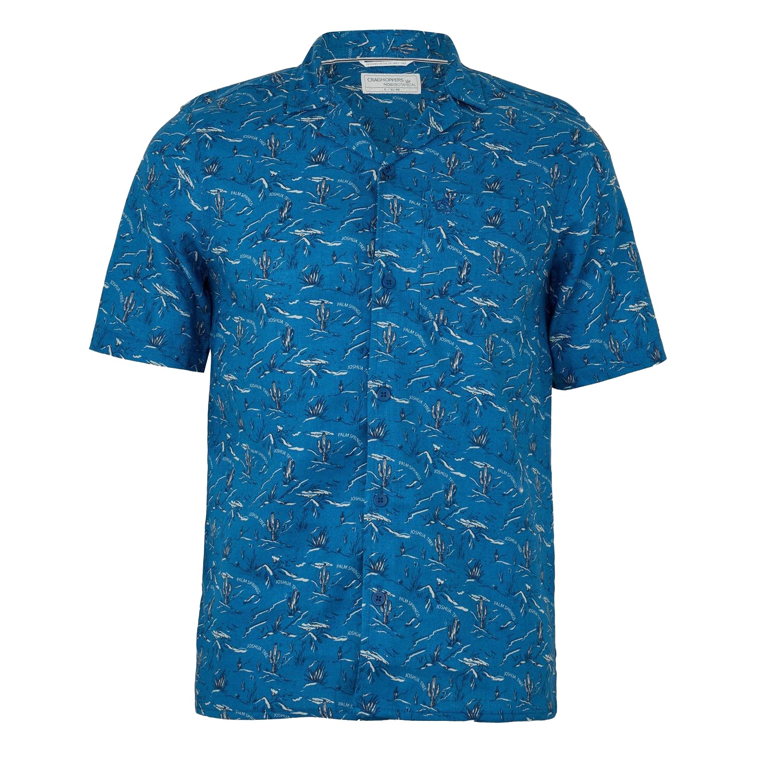 Poseidon Blue - Front - Craghoppers Mens Hula Cactus Regular Shirt