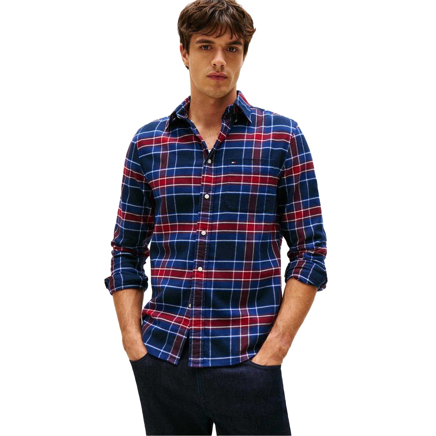Navy - Lifestyle - Tommy Hilfiger Mens Tartan Shirt