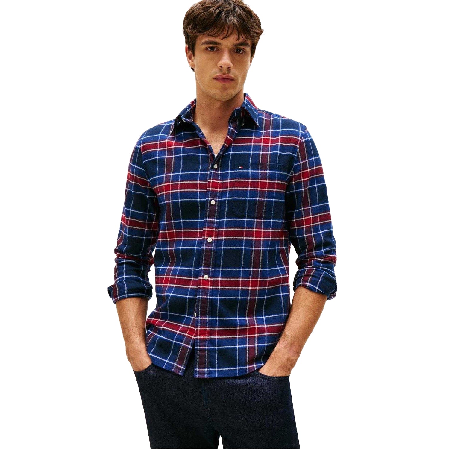 Navy - Lifestyle - Tommy Hilfiger Mens Tartan Shirt