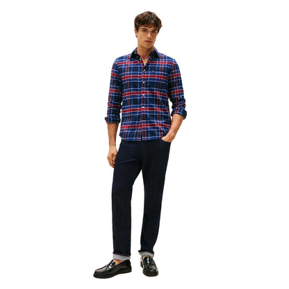 Navy - Pack Shot - Tommy Hilfiger Mens Tartan Shirt
