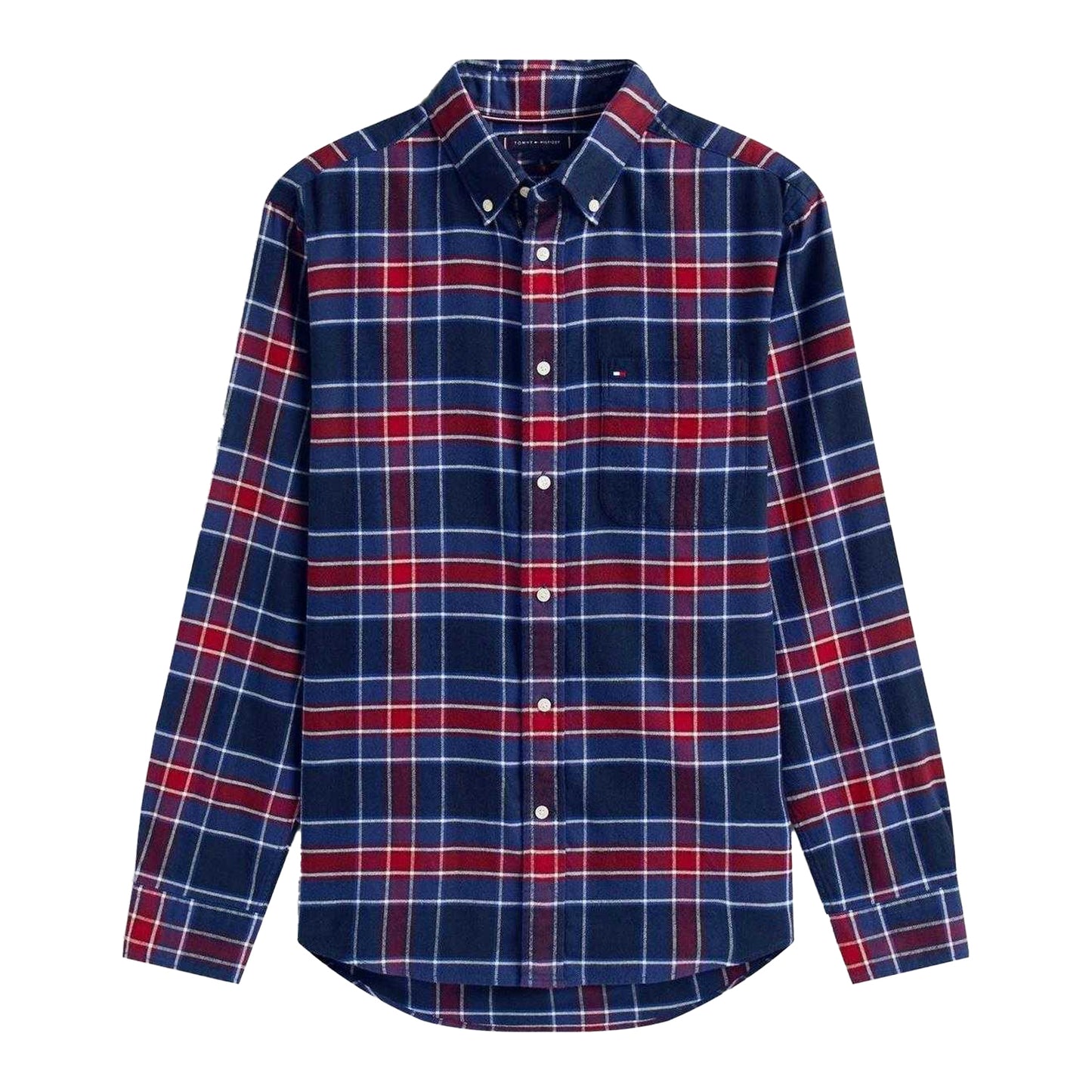 Navy - Front - Tommy Hilfiger Mens Tartan Shirt