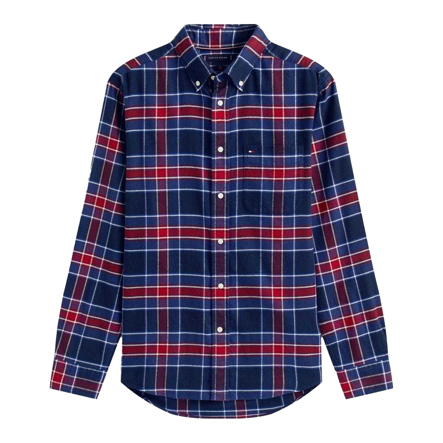 Navy - Front - Tommy Hilfiger Mens Tartan Shirt
