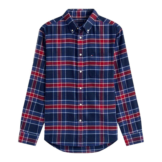 Navy - Front - Tommy Hilfiger Mens Tartan Shirt